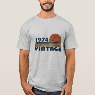 Camiseta Presente de aniversário vintage nascido em 1974