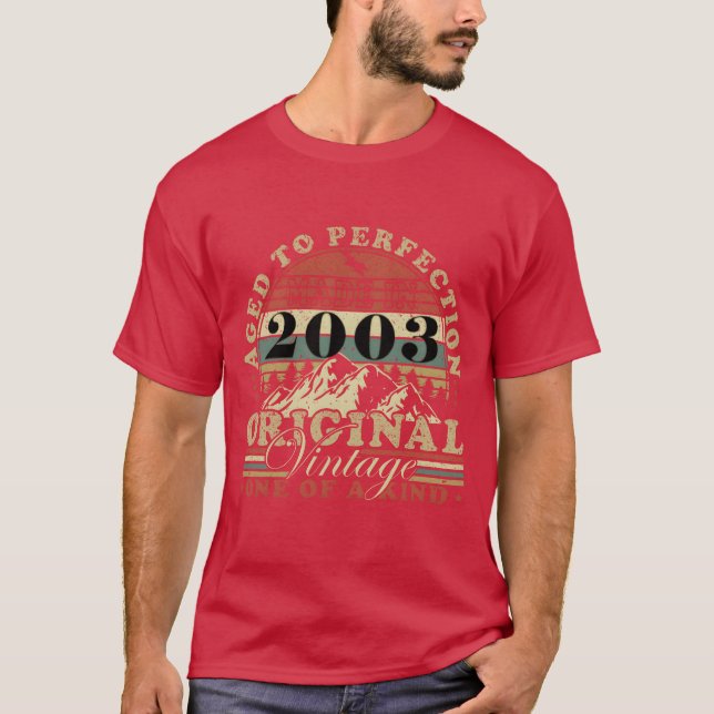 Camiseta Presente de aniversário Vintage Retro 2003 retro (Frente)