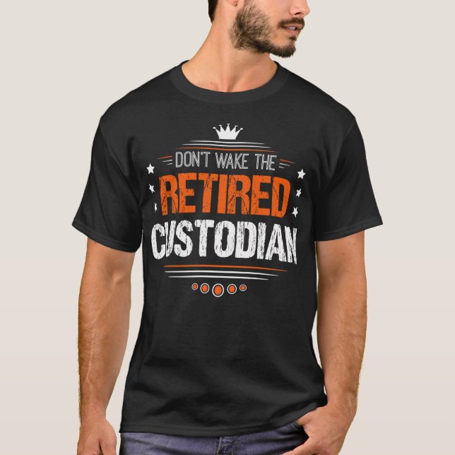 Camiseta Presente de aposentadoria de custódia para aposent (Frente)