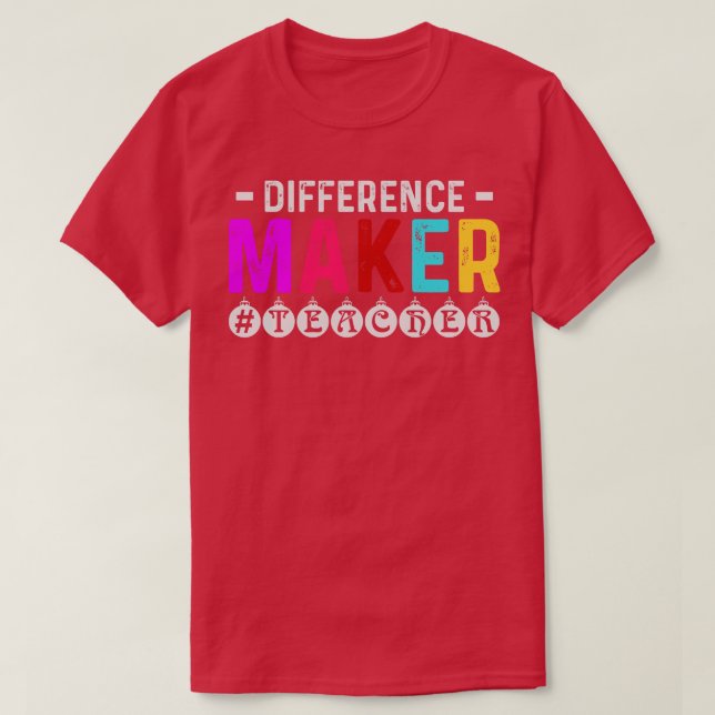 Camiseta Presente de Apreciação de Professores de Diferença (Frente do Design)
