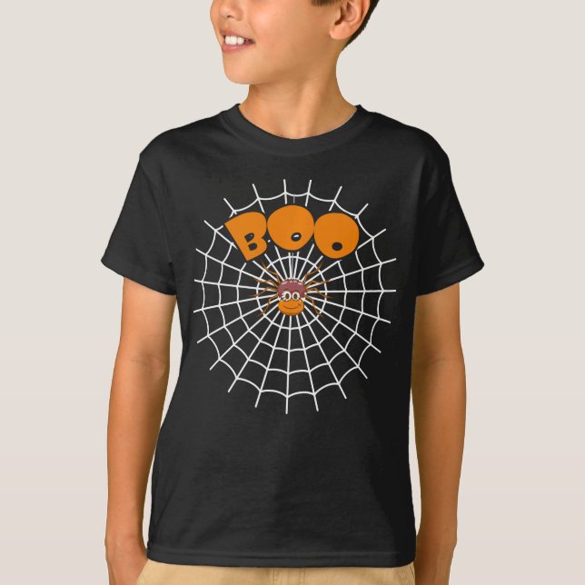 Camiseta Presente de aranha | Engraçado Boo Spider Web Hall (Frente)