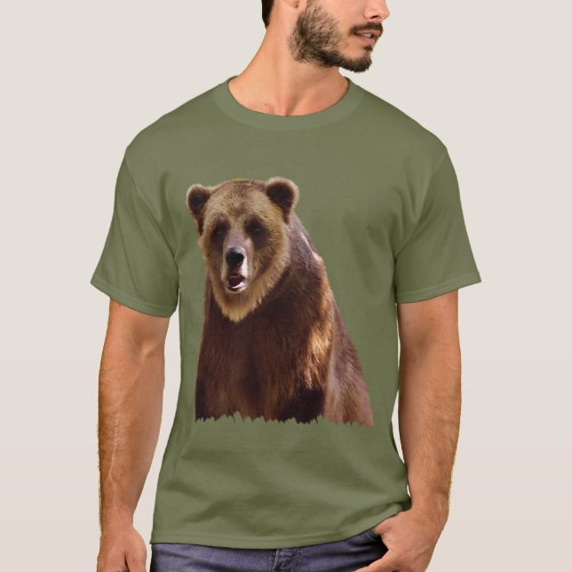 Camiseta Presente de Arte de Vida Selvagem de Urso Grande (Frente)