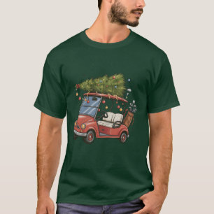 Camiseta Presente de árvore de Natal de carrinho de golfe p