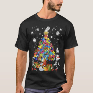 Camiseta presente de árvore de natal do crânio para mulhe