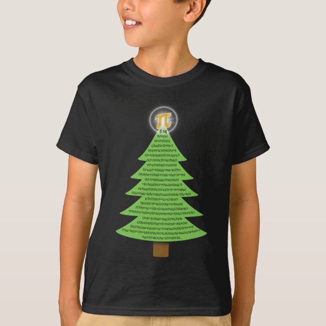 Camiseta Presente De Árvore De Natal Pi 3.14 Para Estudante (Frente)