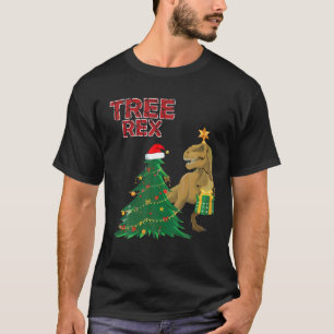 Camiseta Presente de Árvore Rex Dinosaur de Natal