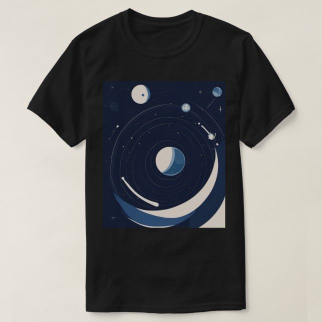 Camiseta Presente de Astronomia Espaço Cósmico Planeta Lua  (Frente do Design)