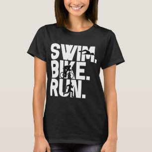 Camiseta Presente de atletismo Triathlon Run natação Bike