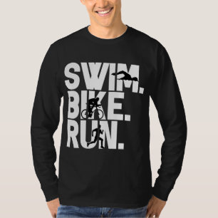 Camiseta Presente de atletismo Triathlon Run natação Bike