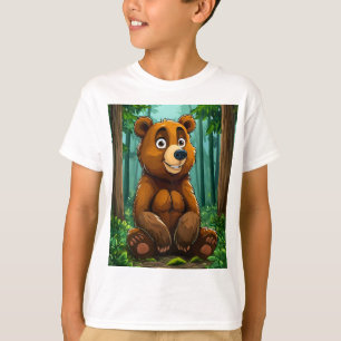 Camiseta 🧸 Presente de Aventura Urso da Floresta para Cria