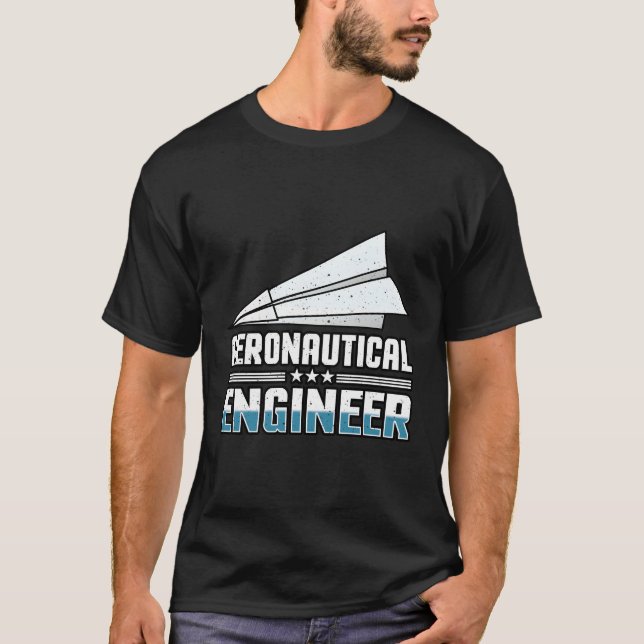 Camiseta Presente de avião em papel de Engenheiro aeronáuti (Frente)