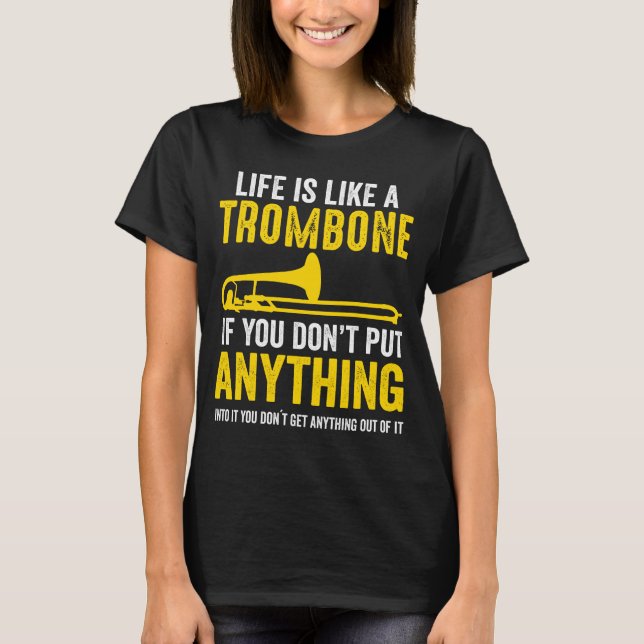 Camiseta Presente de Banda do Trombone Musical Trombone Pla (Frente)