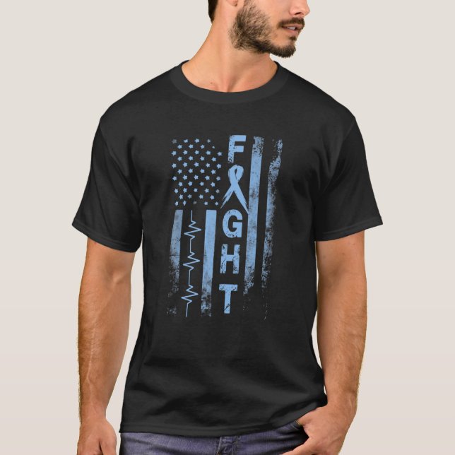 Camiseta Presente de bandeira americana na luta contra a co (Frente)