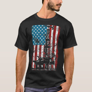 Camiseta Presente de bandeira americana para Oil Rig Worker