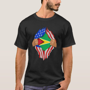 Camiseta Presente de Bandeira do Dentro de Sangue da Guiana