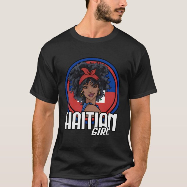 Camiseta Presente de bandeira haitiana (Frente)