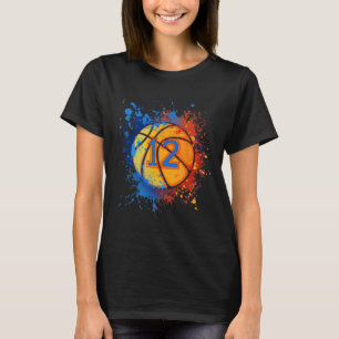 Camiseta Presente De Basquete De Aniversário De 12 Anos De