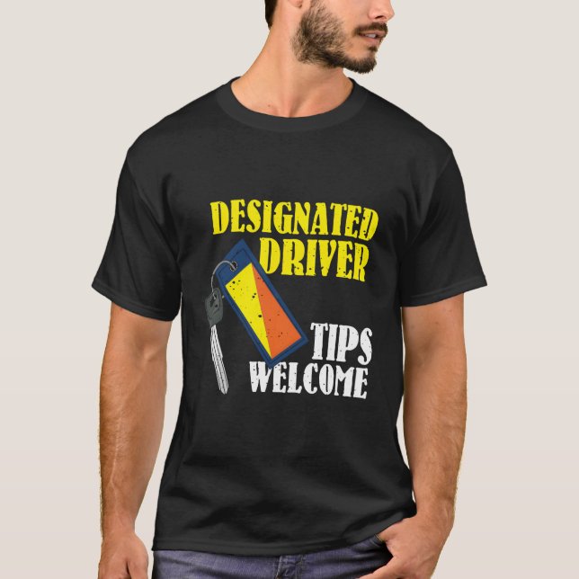 Camiseta Presente De bebendo Para Um Driver Designado (Frente)