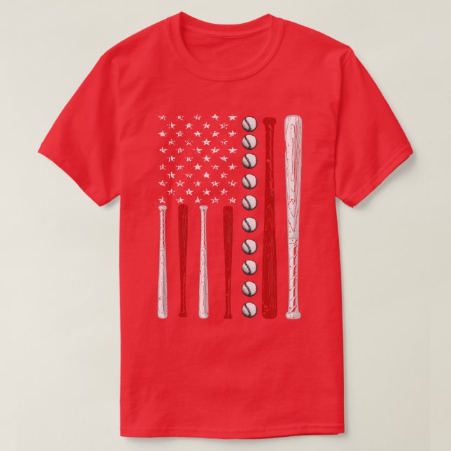 Camiseta Presente de Birthday, Bandeira Americana do Baseba (Frente do Design)