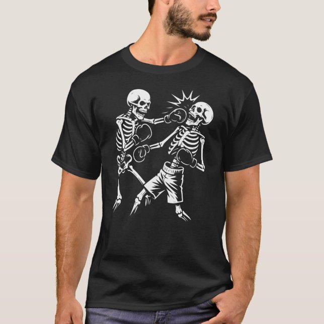 Camiseta Presente de boxe de esqueletos (Frente)