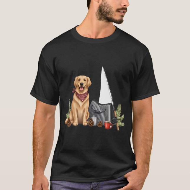 Camiseta Presente de Cabana de Pesca do Papai Cachorro (Frente)