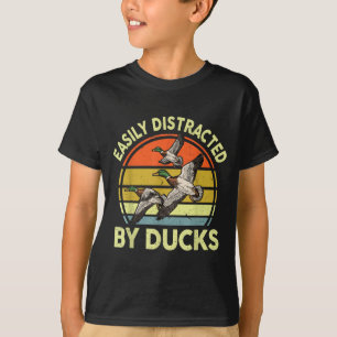 Camiseta Presente de Caça ao Pato Fácilmente Distraído Pai