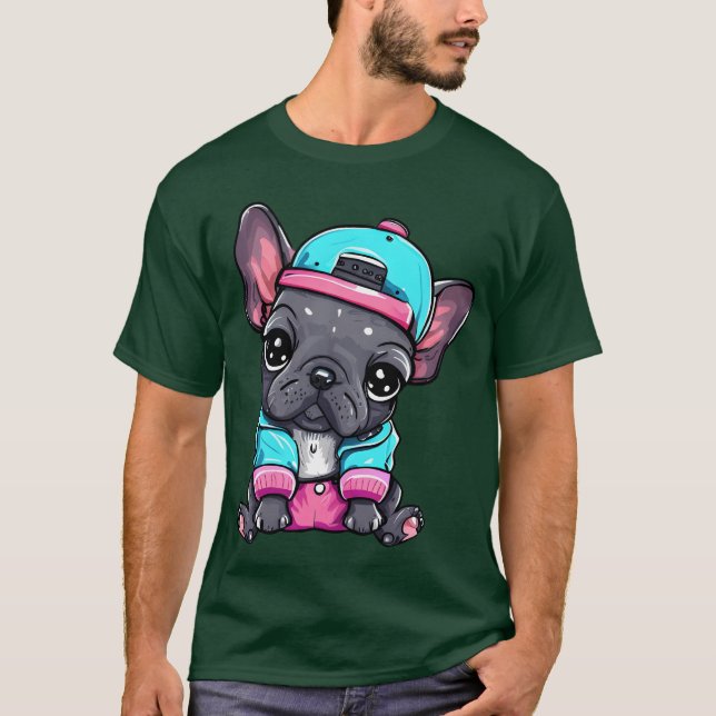 Camiseta Presente de cachorrinho francês fofo (Frente)