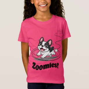 Camiseta Presente de Cachorro-Camiseta de Meninas Zoomies d