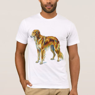 Camiseta Presente de Cachorro Desenho de Saluki Colorido Vi