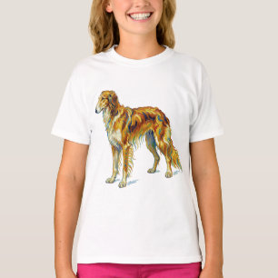 Camiseta Presente de Cachorro Saluki Colorido Vibrante Desi