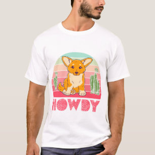 Camiseta Presente de Cachorro Western Retrô Cowgirl Corgi C