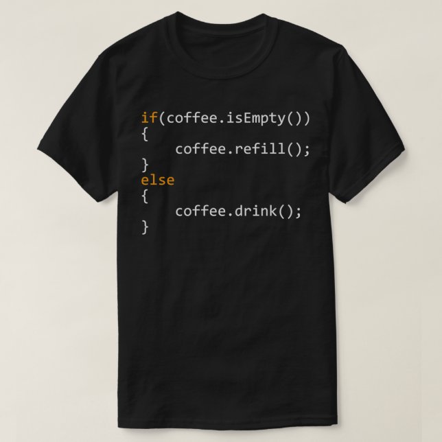 Camiseta Presente De Café Engraçado Para Programadores (Frente do Design)