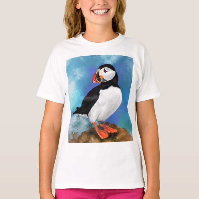 Camiseta Presente de Camisa-T-Puffin-Atlântica (Frente)