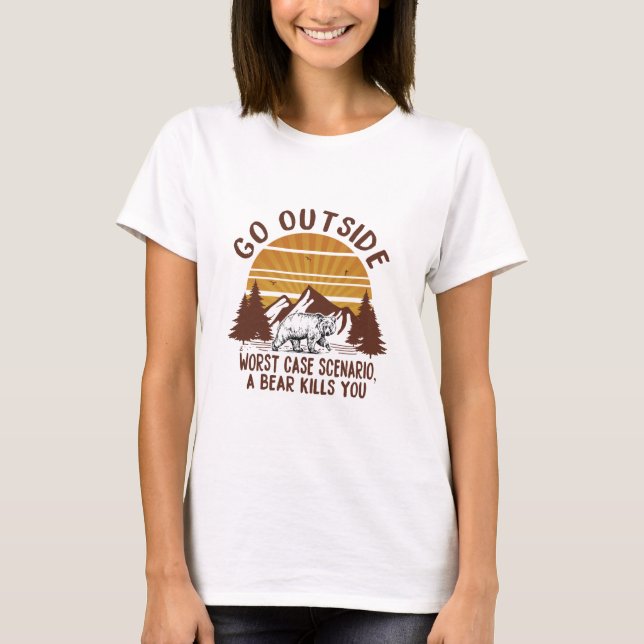 Camiseta Presente de Camper | Saia do pior cenário do cenár (Frente)