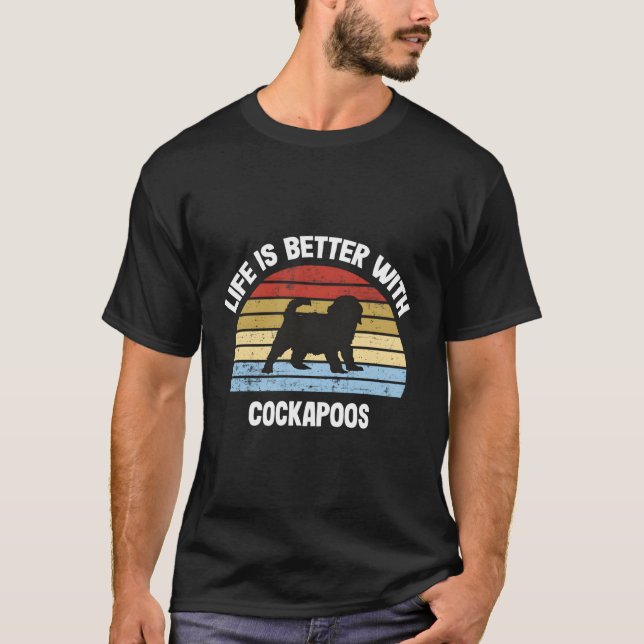 Camiseta Presente De Cão De Cockapoo Retro No Natal (Frente)