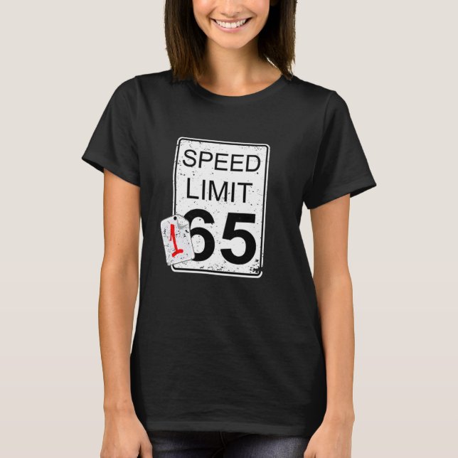 Camiseta Presente de Cara de carro engraçado - Sinal de vel (Frente)