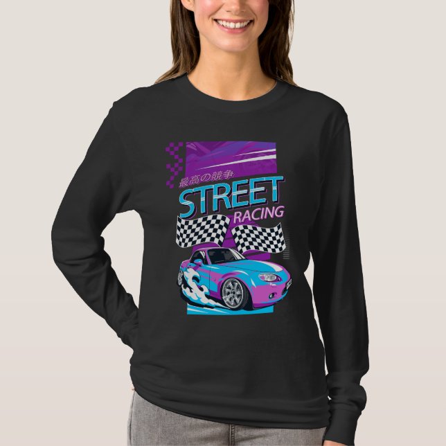 Camiseta Presente de Cara de carro | Street Racing Tee | Pr (Frente)
