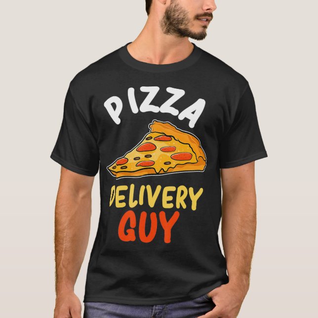 Camiseta Presente de Cara de entrega de pizza engraçada (Frente)