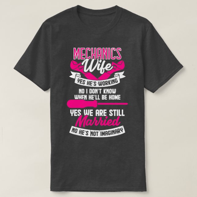 Camiseta Presente de Casal Casado por Esposa Mecânica (Frente do Design)