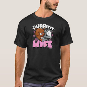 Camiseta Presente de Casal de Gatos Feminino Pun Perfect Wi