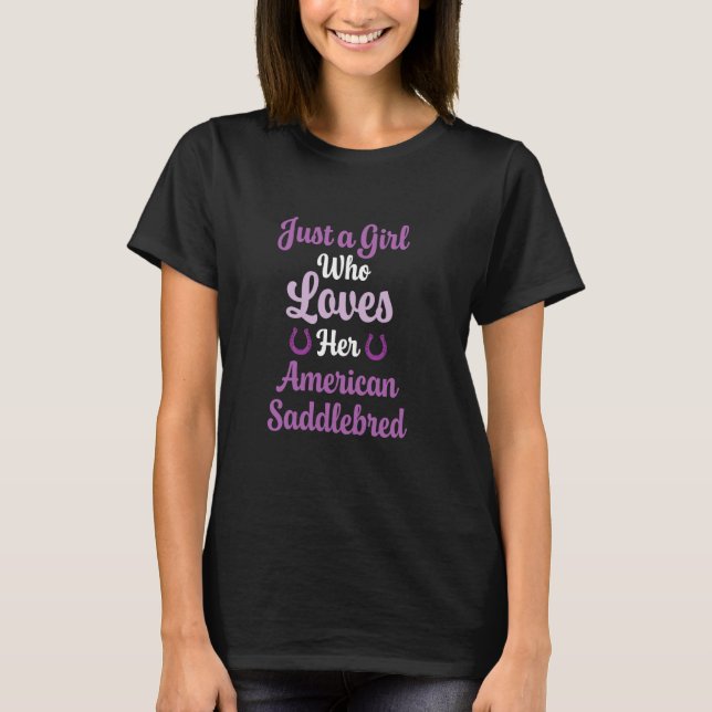 Camiseta Presente de Cavalo American Saddlebred para Mulher (Frente)