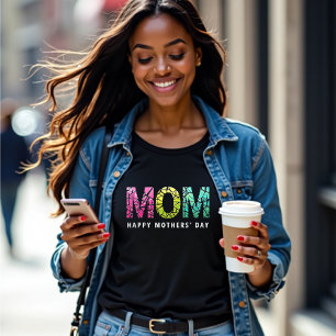 Camiseta Presente de celebração do Dia das Mães Felizes