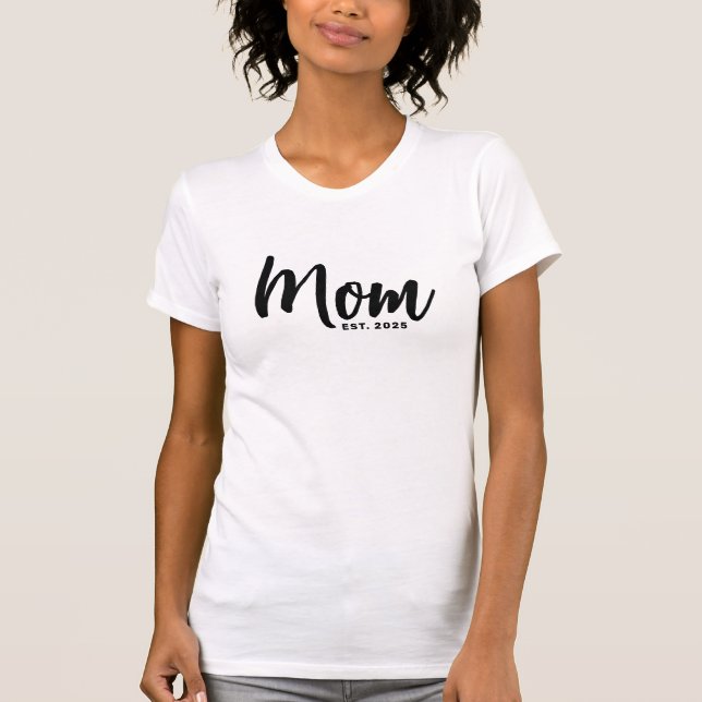 Camiseta Presente de Chá de Bebê para Nova Mãe Estabelecida (Frente)