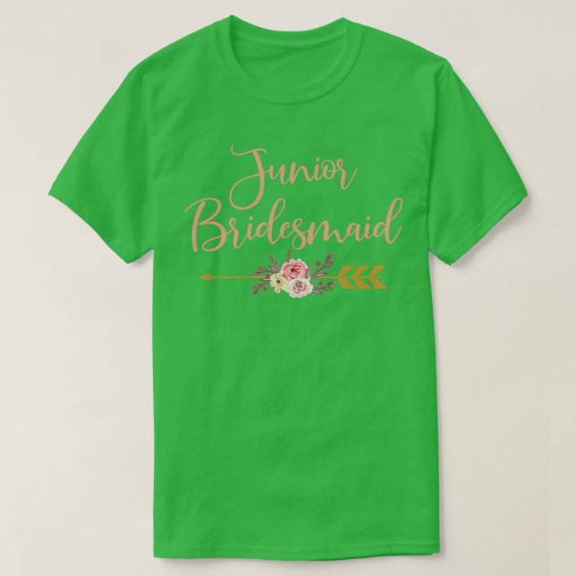 Camiseta Presente de Chuveiro de Noiva Dama de Honra Júnior (Frente do Design)