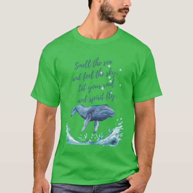 Camiseta Presente de citação da alma das baleias (Frente)