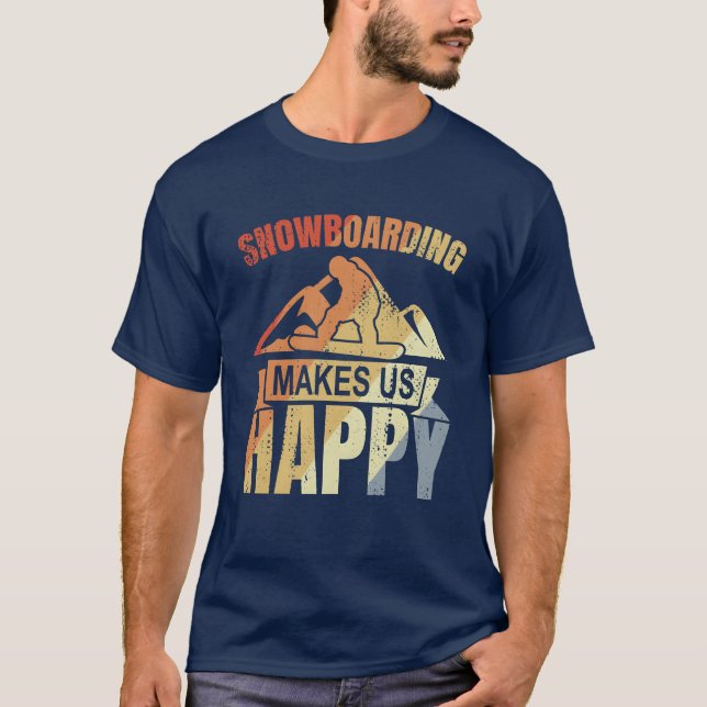 Camiseta Presente de citação de snowboarding vintage (Frente)