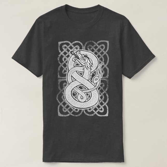Camiseta Presente de cobra de dragão medieval celíaco (Frente do Design)