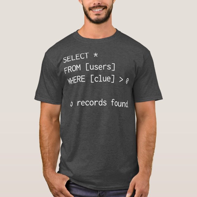 Camiseta Presente de Codificação SQL do Administrador de Ba (Frente)