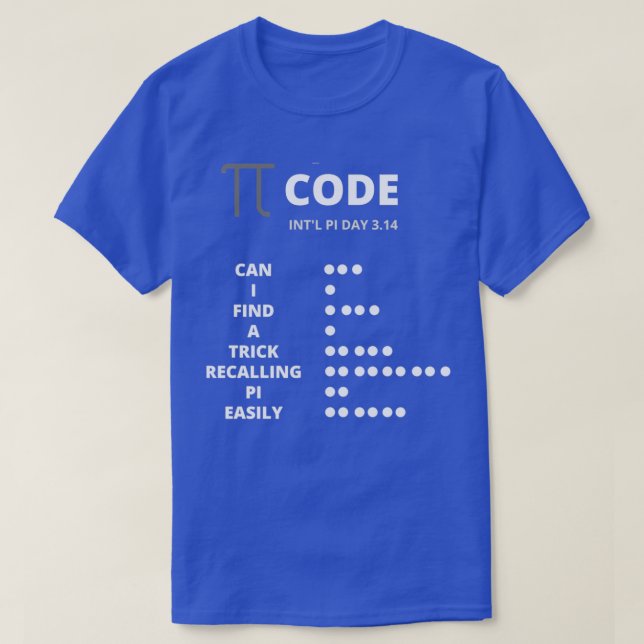 Camiseta Presente de código Pi para Geeks de matemática (Frente do Design)
