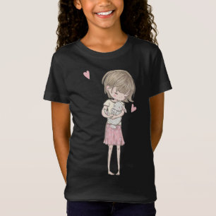 Camiseta Presente de coelho Garota Bonita e Coelhinho Rosa